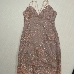 pink sequin mini dress